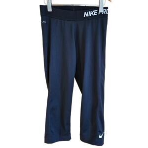 Nike Pro Dri-Fit Leggings Capri Athletic Bottoms Black XSmall